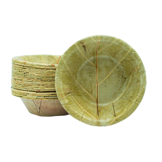 Mini Sal Leaf Bowls - 10cm / 4 inch diameter - Pack of 20