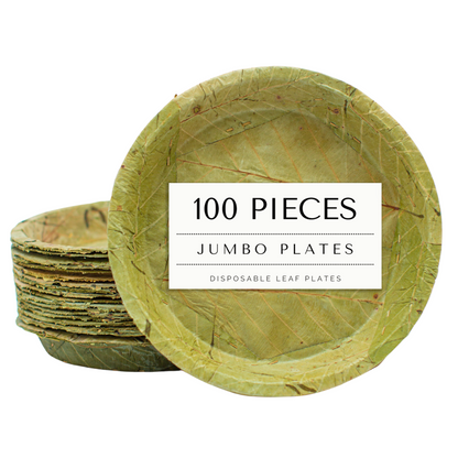 Extra Large Disposable Leaf Plates - 27cm / 10.5 inch diameter